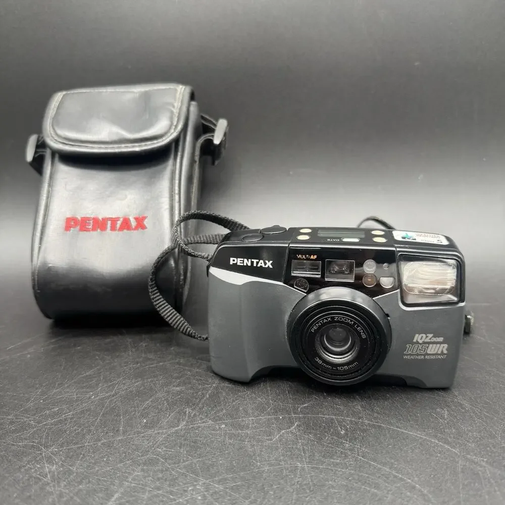 Vintage Pentax IQZoom 105WR 38mm-105mm Point Shoot Film Camera Works With Case